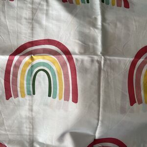 Rainbow Arc Cotton Bedding - White with Multicolor Arcs